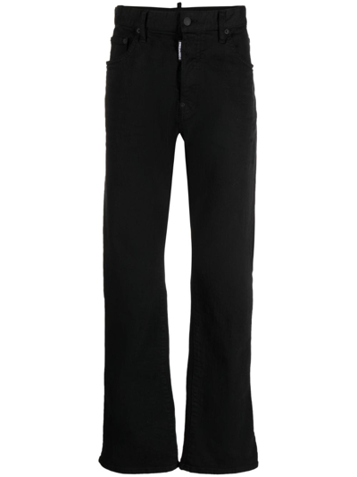 Dsquared2 Straigh-leg Denim Jeans In Black