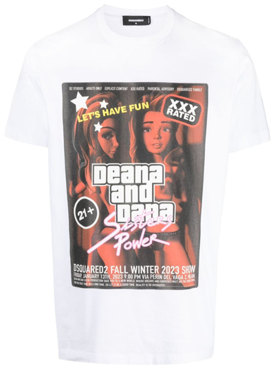 Dsquared2 Graphic-print Cotton T-shirt In White