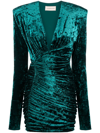 ALEXANDRE VAUTHIER RUCHED CRUSHED-VELVET MINIDRESS