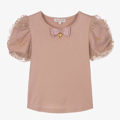 Angel's Face Kids'  Girls Pink Tulle Sleeve T-shirt