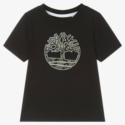 Timberland Kids' Boys Black Organic Cotton Jersey T-shirt