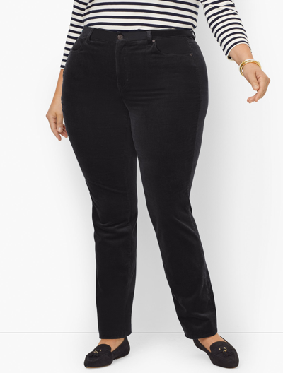 Talbots Stretch Corduroy Straight Leg Pants - Black - 18  In Black