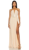 BRONX AND BANCO NIA CREAM STRAPLESS GOWN