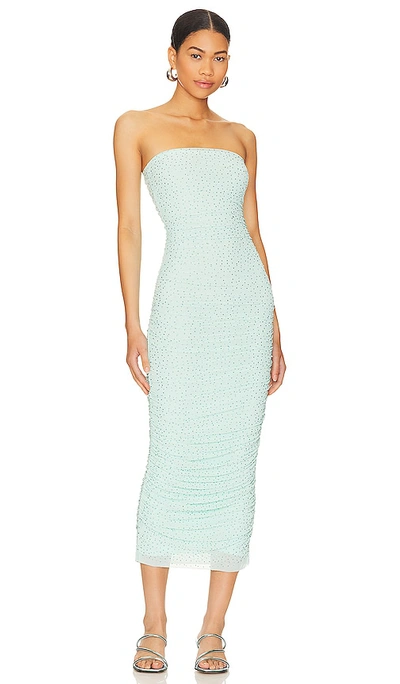 Afrm Covell Rhinestone Maxi Dress In Baby Blue
