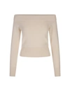 Alexander Mcqueen Off-the-shoulder Wool And Cashmere-blend Sweater In White