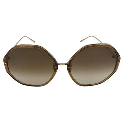 Pre-owned Linda Farrow Women's Sunglasses Model No 6140 Lflc901c7sun Oversizes Hexagonal