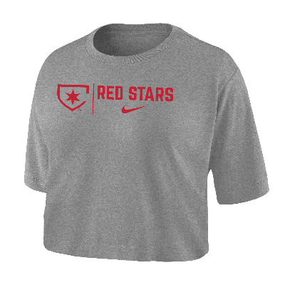 Nike Chicago Red Stars  Women's Dri-fit Soccer Cropped T-shirt In Grey