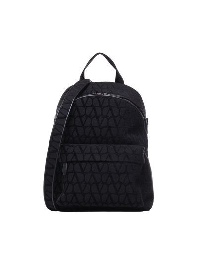 Valentino Garavani Valentino Toile Iconographe Backpack In Black
