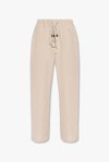 Essentials Fear Of God  Straight Leg Drawstring Trousers In Silver Cloud