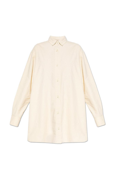Essentials Fear Of God  Logo Patch Buttoned Shirt In Beige