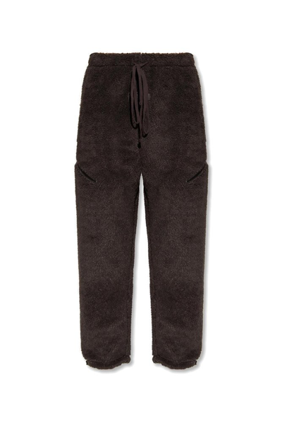 Essentials Fear Of God  Logo Patch Fleece Trousers In Iron