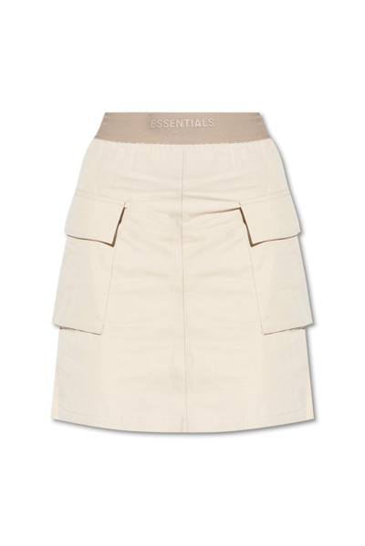 Essentials Fear Of God  Elastic Waist Mini Skirt In Wheat