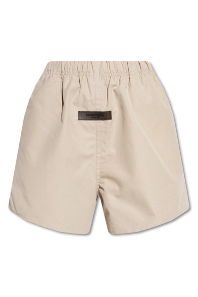 Essentials Fear Of God  Logo Patch Shorts In Smoke