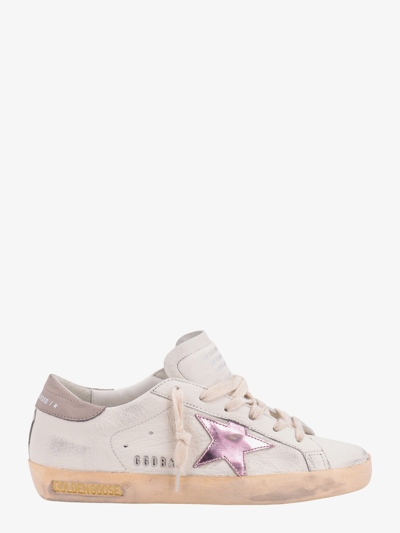 Golden Goose Super-star Leather Sneakers In White