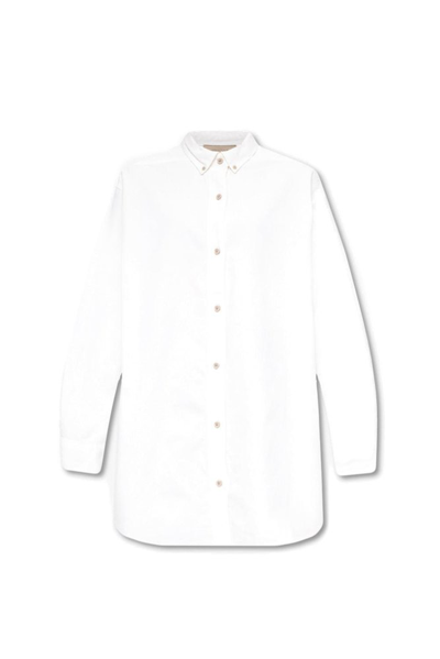 Essentials Fear Of God  Logo Patch Buttoned Shirt In White