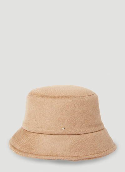 Max Mara Fiducia Teddy Lined Bucket Hat In Camel