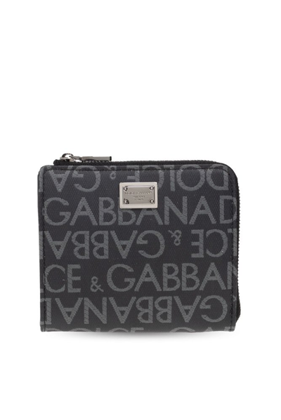 Dolce & Gabbana Logo Plaque Zipped Wallet In Multi
