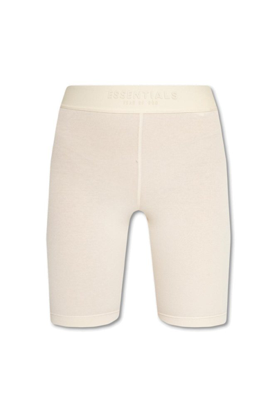 Essentials Fear Of God  Logo Patch Shorts In Beige