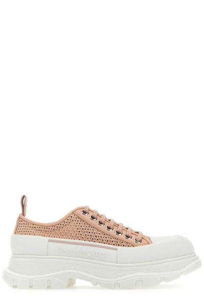 Alexander Mcqueen Oversized Woven Lace In Pink