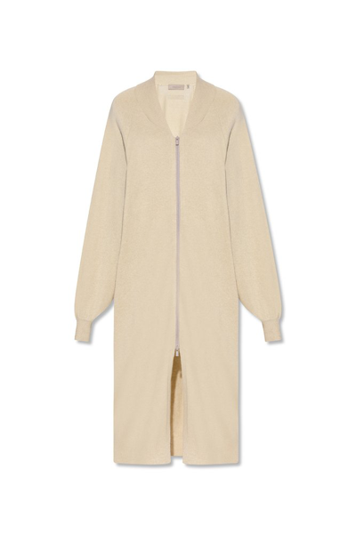 Essentials Fear Of God  Logo Patch Oversized Coat In Beige