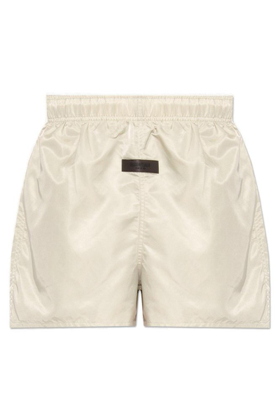 Essentials Fear Of God  Logo Patch Shorts In Green