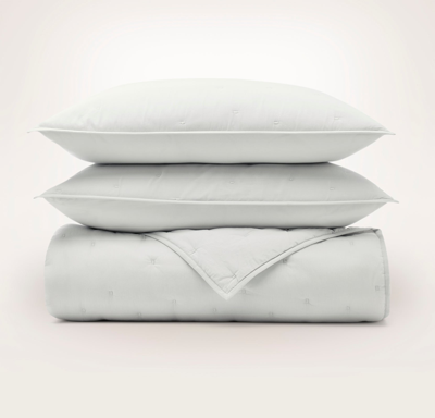 Boll & Branch Organic Quilt Set In Sky Airy Voile
