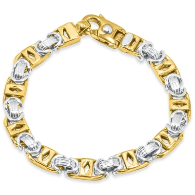 Pompeii3 Men's Link 14k Gold (45gram) Or Platinum (73gram) 9mm Bracelet 8.5" In Silver