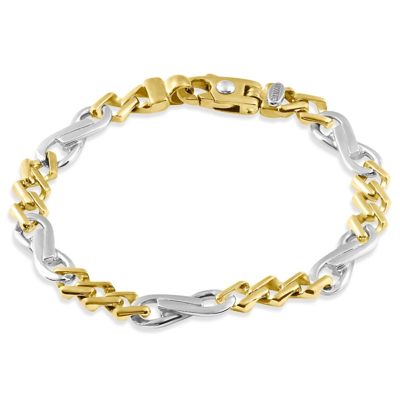 Pompeii3 Men's Figaro 14k Gold (32gram) Or Platinum (51gram) 8.5mm Link Bracelet 8.5" In Multi