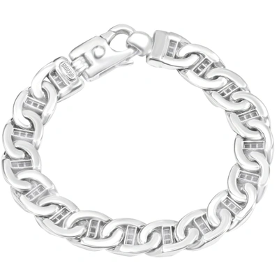 Pompeii3 Men's 14k Gold (79gram) Or Platinum (127gram) 12mm Link Bracelet 8.5" In Silver