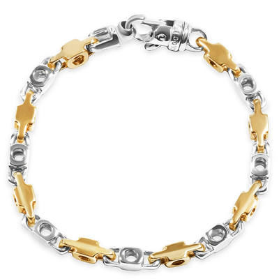 Pompeii3 Men's Link 14k Gold (33gram) Or Platinum (54gram) 5.5mm Bracelet 8.5" In Multi