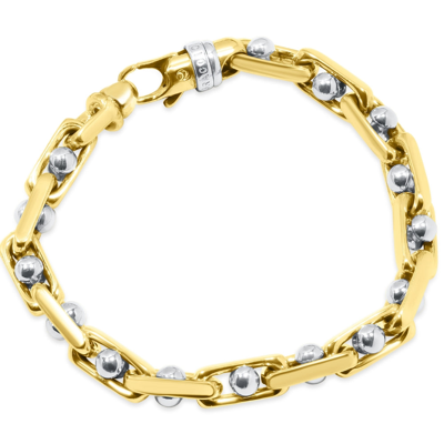 Pompeii3 Men's Link 14k Gold (64gram) Or Platinum (103gram) 7.5mm Bracelet 8" In Silver