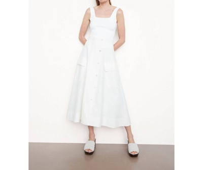 Vince Cotton-blend Midi Skirt In White