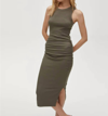 MICHAEL STARS Wren Ultra Rib Midi Dress In Olive