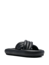 Isabel Marant Niloo Cross-strap Platform Slides In Black In Black