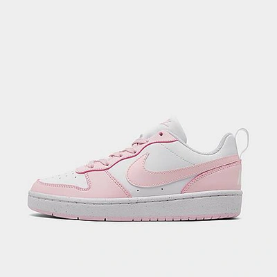 Nike Court Borough Low Recraft Big Kids' Shoes In White/pink Foam