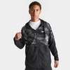 Nike Men's Dri-fit Fleece Camo Print Full-zip Hoodie In Black/black/coconut Milk