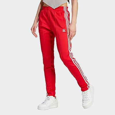 Adidas Originals Womens  Sst Classic Track Pants In Red/white