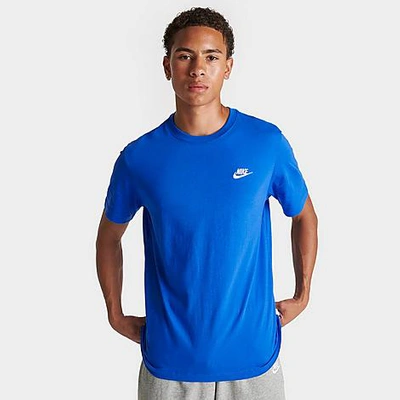 Nike Sportswear Club T-shirt In Signal Blue/white