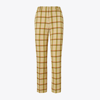 Tory Sport Tory Burch Yarn-dyed Twill Pant In Beige Party Plaid