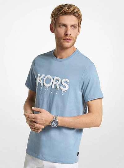 Michael Kors Logo-print Cotton T-shirt In Blue