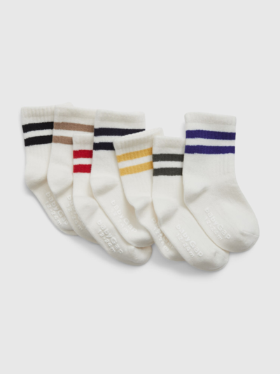 Gap Babies' Toddler Cotton Stripe Crew Socks (7-pack) In Multi