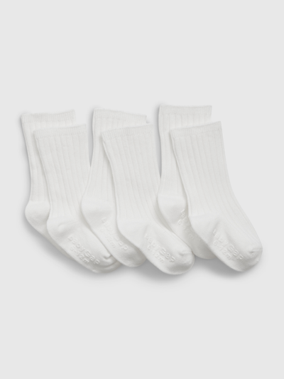 Gap Baby First Favorites Cotton Crew Socks (3-pack) In Optic White