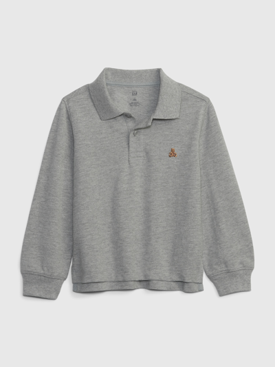 Gap Kids' Toddler Organic Cotton Pique Polo Shirt Shirt In Grey