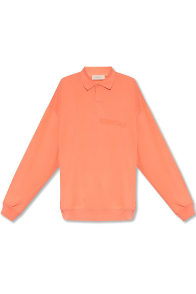 Essentials Fear Of God  Logo Printed Sweatshirt In Coral