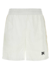 PALM ANGELS PALM ANGELS LOGO EMBROIDERED STRIPED SHORTS