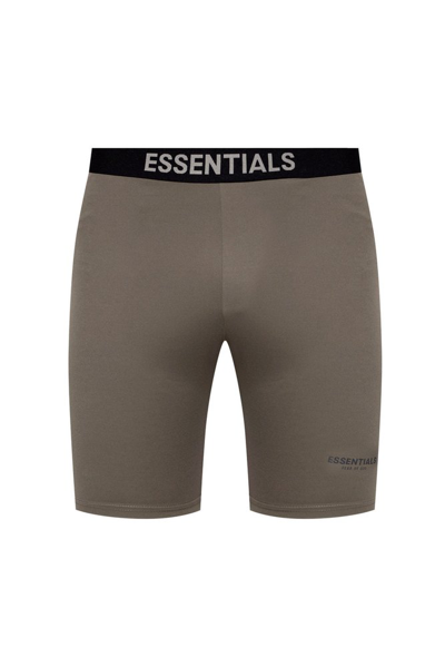 Essentials Fear Of God  Logo Waist Shorts In Grey