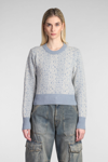 Golden Goose Journey Wool Blend Knit Cropped Sweater In Cyan