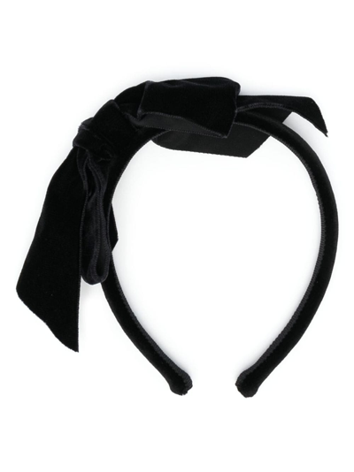 Alessandra Rich Bow Headband In Black