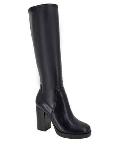 Bcbgeneration Benton Womens Faux Leather Tall Knee-high Boots In Black