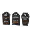 GLITZHOME 7" H HALLOWEEN WOODEN TOMBSTONE TABLE SIGN, SET OF 3